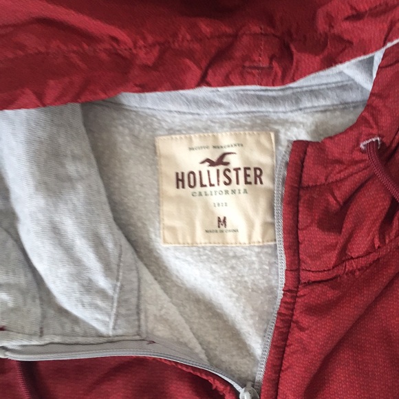 Red/Gray Hollister jacket (zip up) - Picture 2 of 2